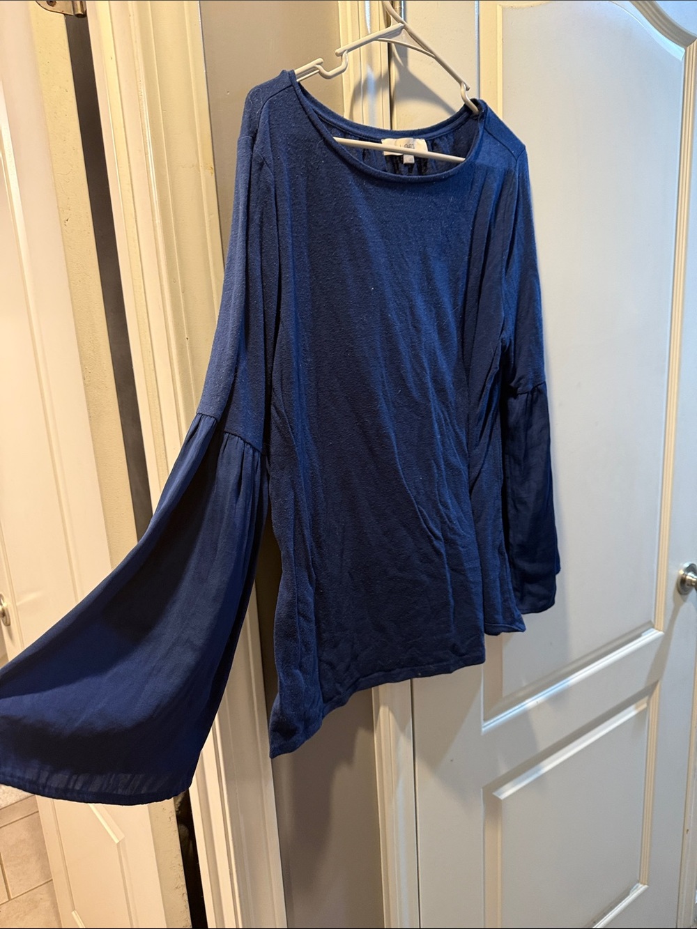LOFT Navy Bell-Sleeve Tunic
